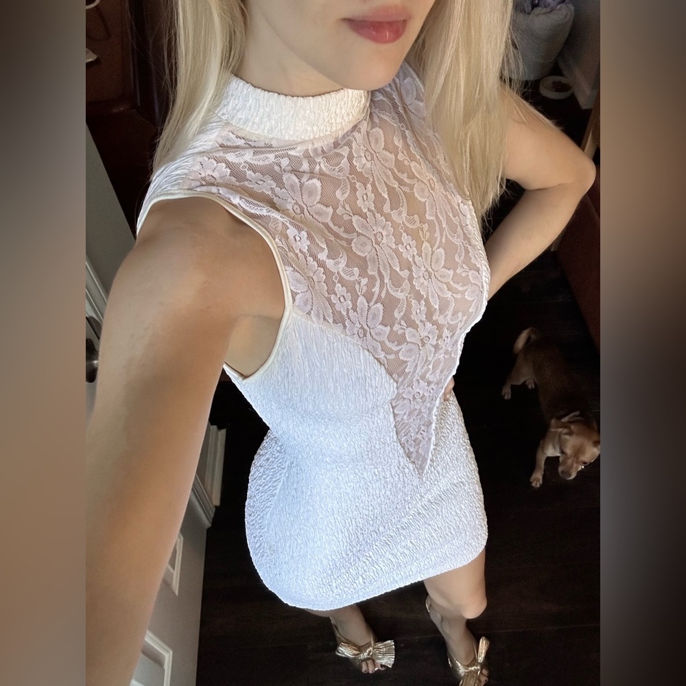 Vintage 1980s Lace Bodycon Dress - Picture 11 of 11